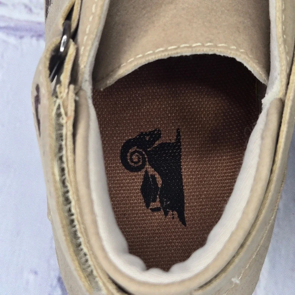 LDECK Tan Suede Mid Top Lace Up Boots Driving Shoes Casual Comfort Shoes Size 39